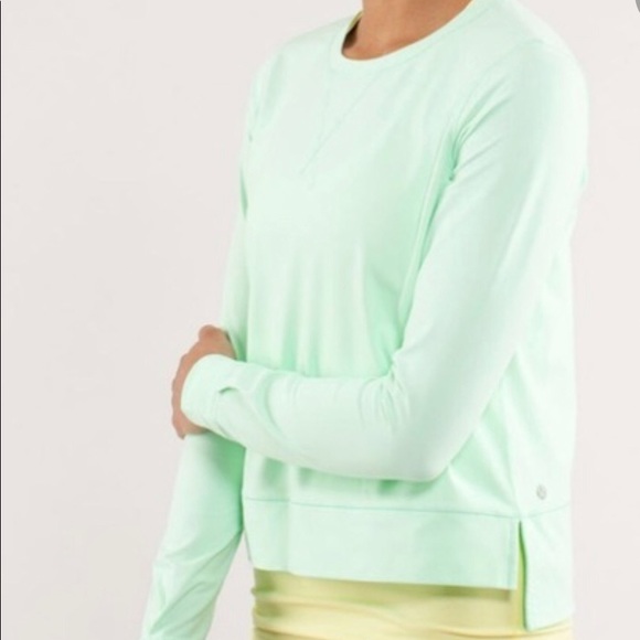 lululemon athletica Tops - LULULEMON RUN WARM UP CREW - MINT GREEN